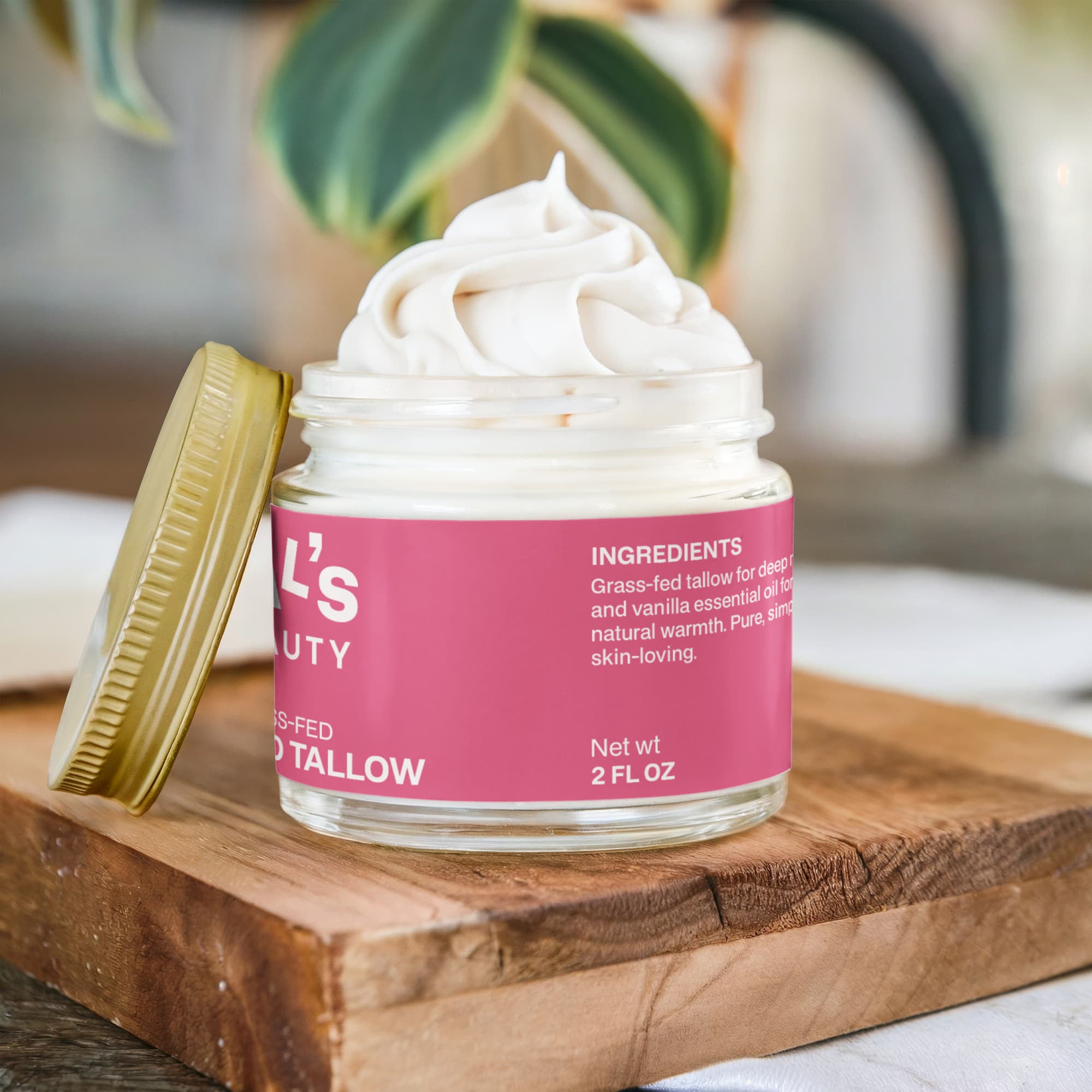 Whipped Grass-Fed Tallow Balm with Vanilla Bean